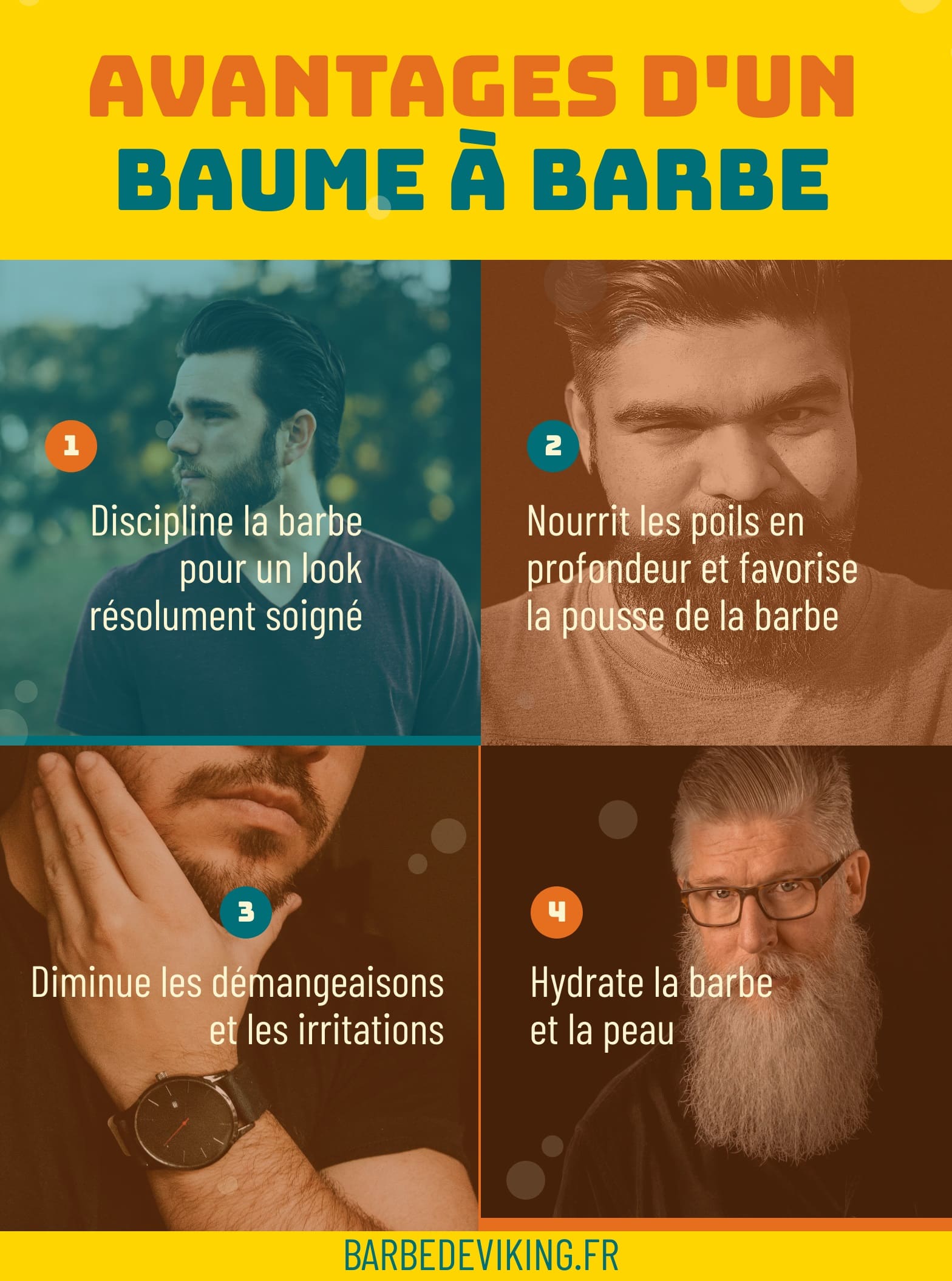 Quels sont les avantages d'un baume à barbe - infographie